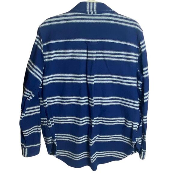 Duluth Trading Co. Womens Blue White Heritage Button Front Flannel Shacket XL - Picture 5 of 5